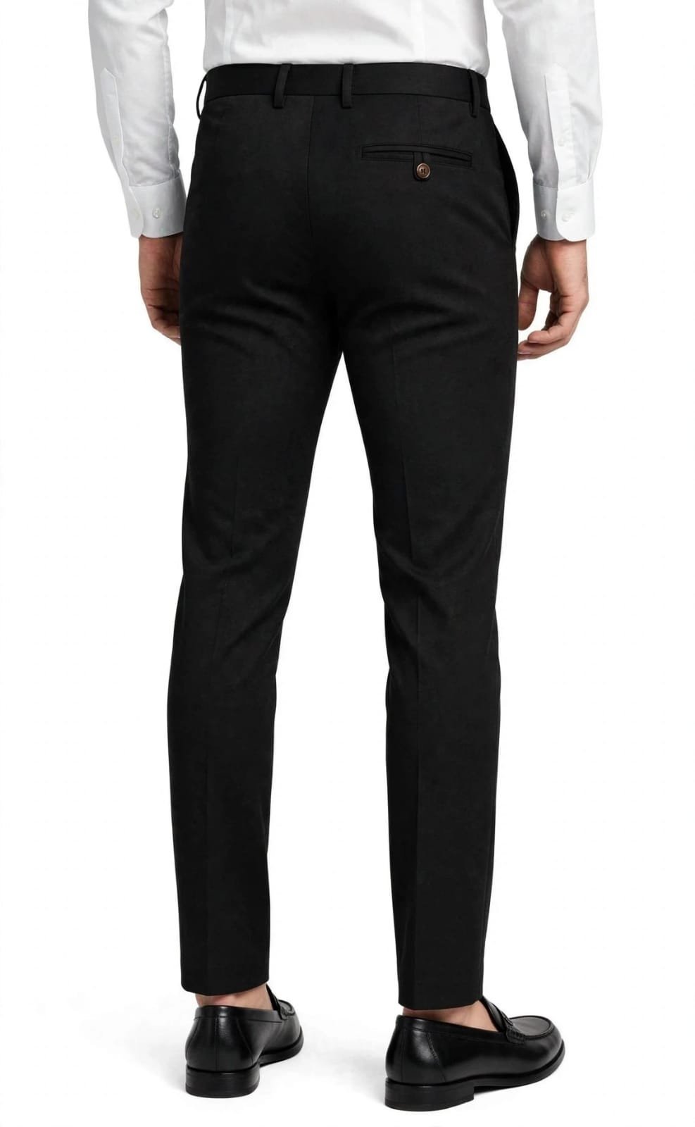 Rovyx Classic Black Slim Fit Formal Pant back Rovyx Classic Black Slim Fit Formal Pant - back view