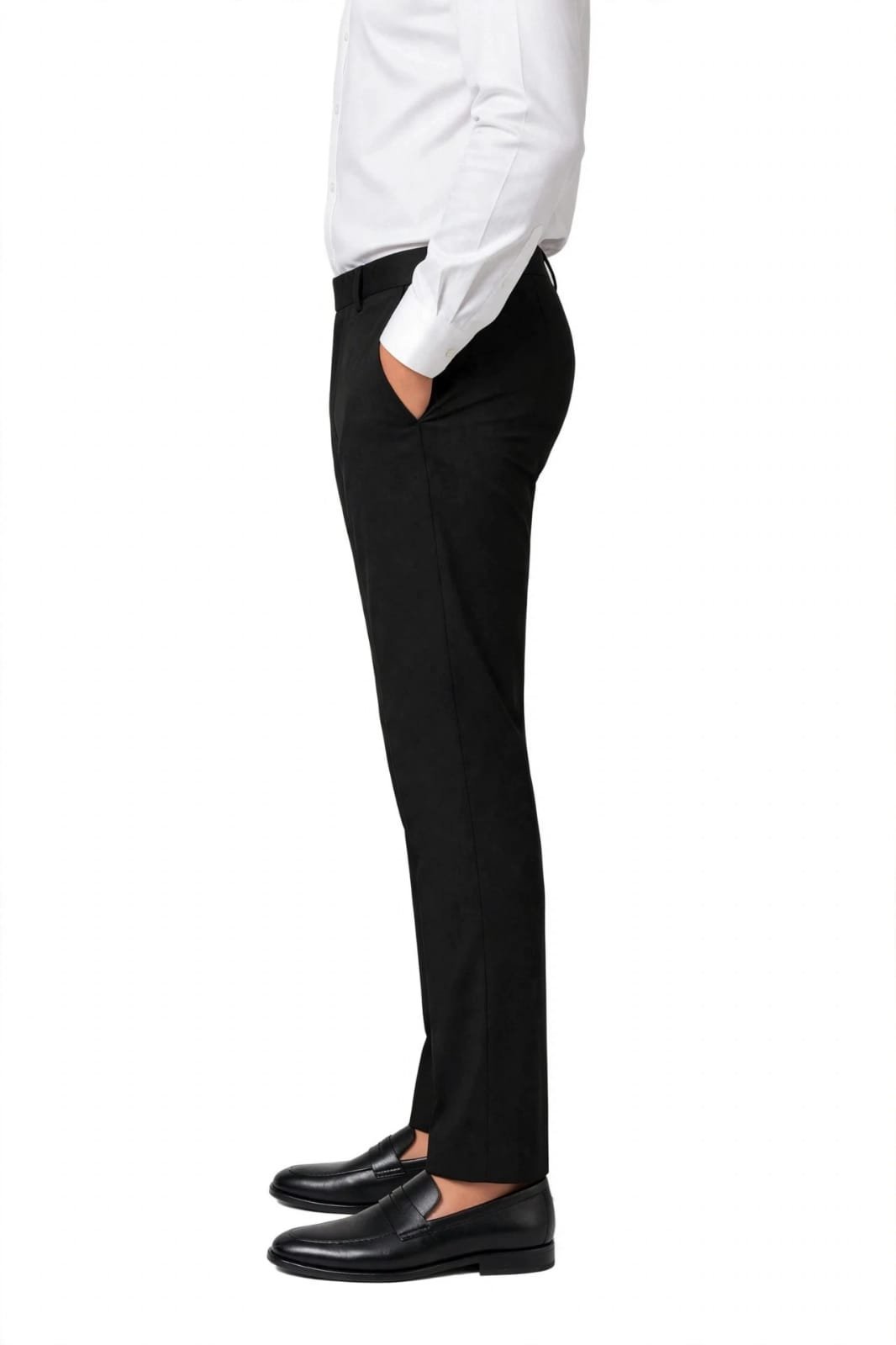 Rovyx Classic Black Slim Fit Formal Pant side Rovyx Classic Black Slim Fit Formal Pant - side view