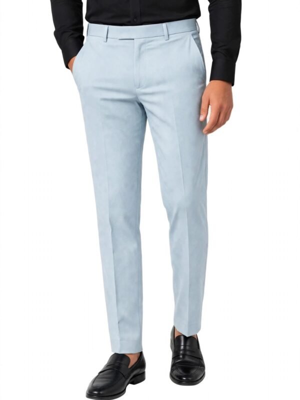 Rovyx Sky Blue Slim Fit Formal Pant - front view