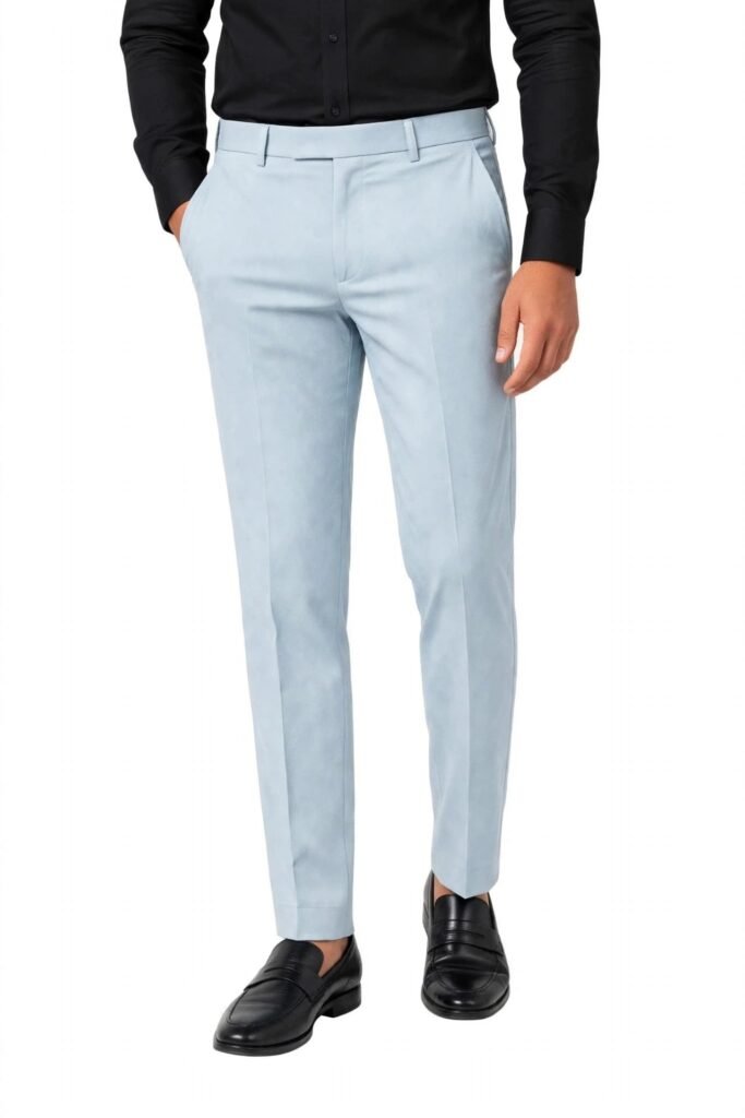 Rovyx sky blue slim fit formal pant