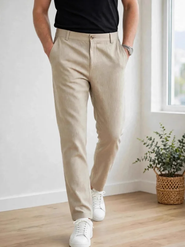 rovyx linen trouser beige front
